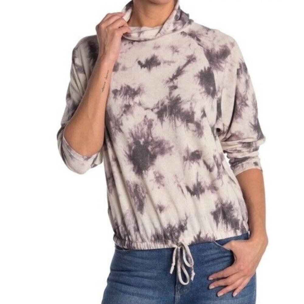 Lush Tie Dye Mock Neck Sweatshirt Size S Small NEW